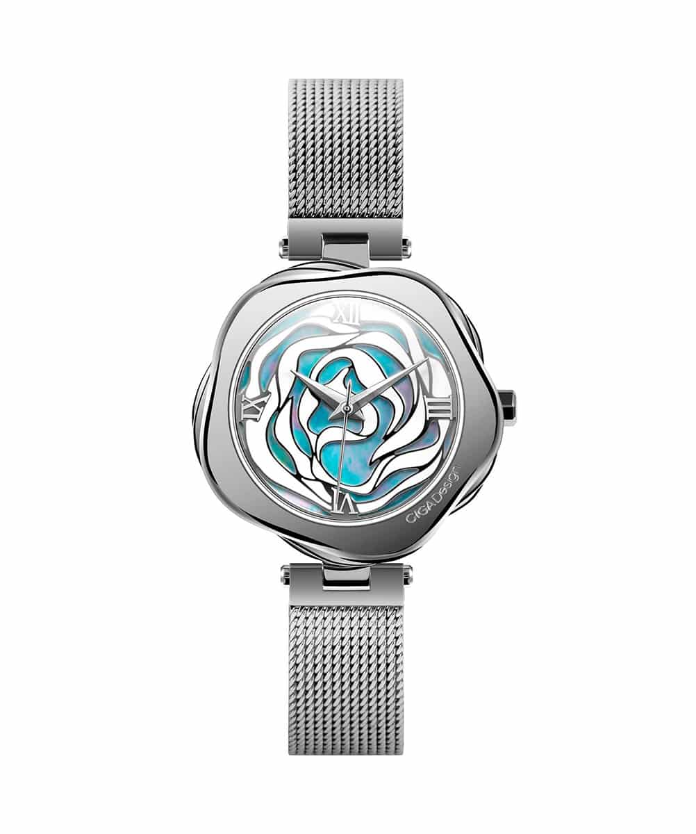 MONTRE CIGADESIGN R-SERIES DANISH ROSE QUARTZ MILANESE