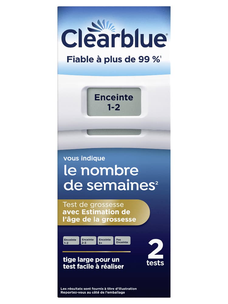 Clearblue Test de Grossesse Digital Estimation Nombre de Semaines 2 Tests